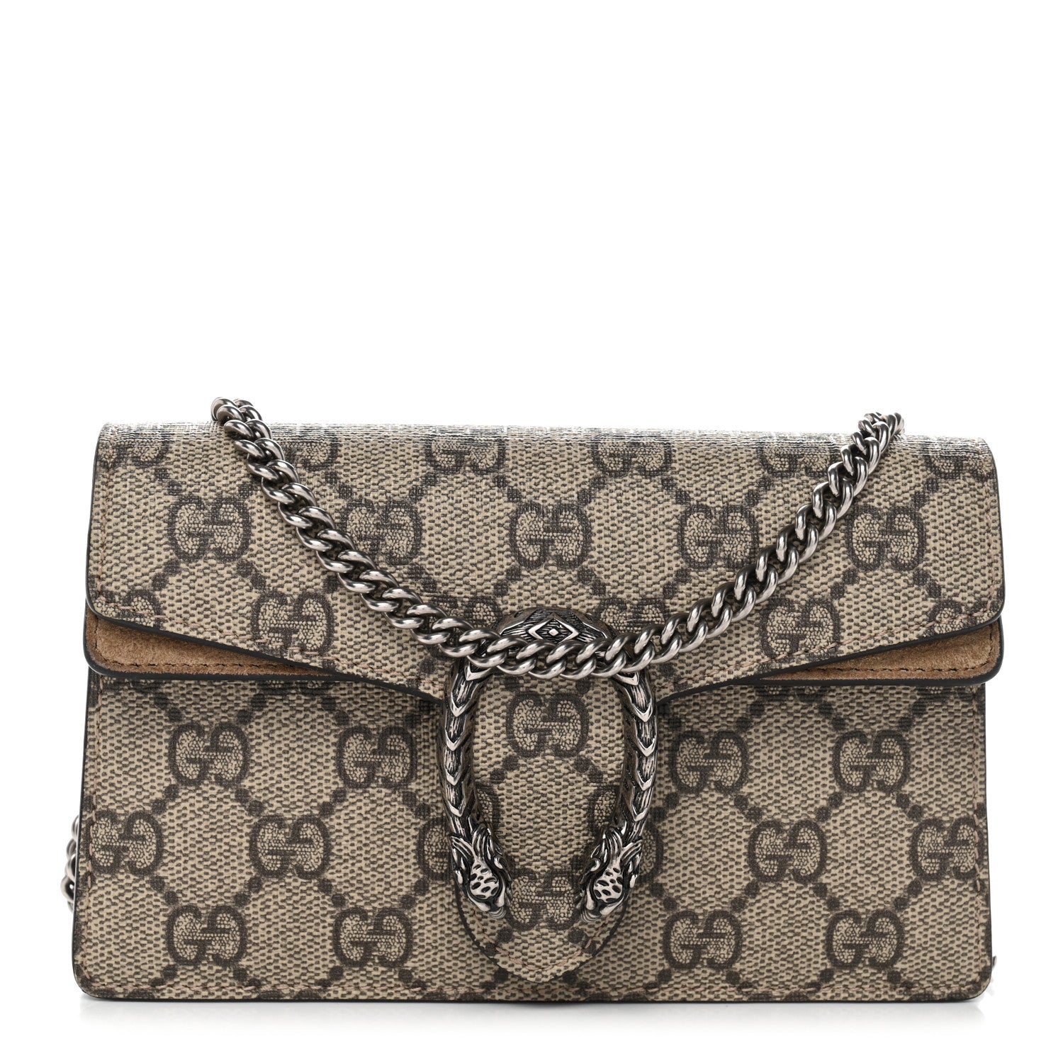 Gucci GG Supreme Monogram Super Mini Dionysus Shoulder Bag Taupe 1 of 10