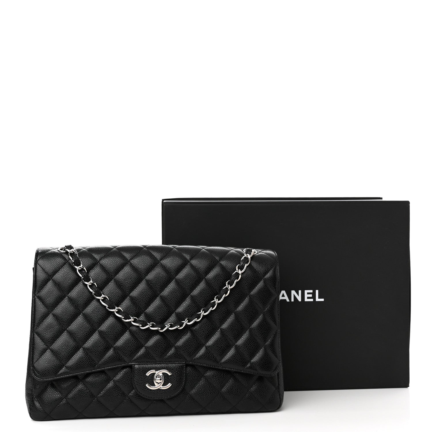 Chanel Caviar Quilted Maxi Single Flap Black 12 of 12