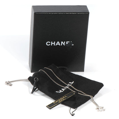 Chanel Swarovski Crystal CC Necklace Silver 4 of 4