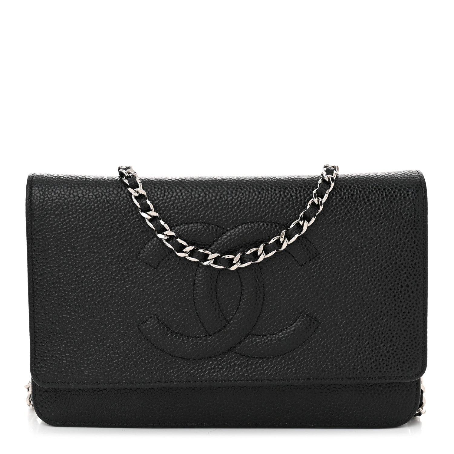 Chanel Caviar Timeless CC Wallet On Chain WOC Black 1 of 12