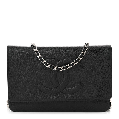 Chanel Caviar Timeless CC Wallet On Chain WOC Black 1 of 12
