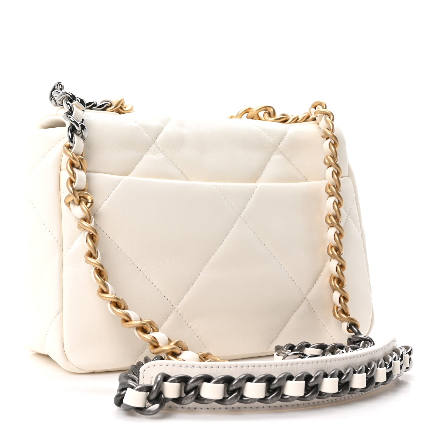 Chanel Lambskin Quilted Medium Chanel 19 Flap White 3 of 11