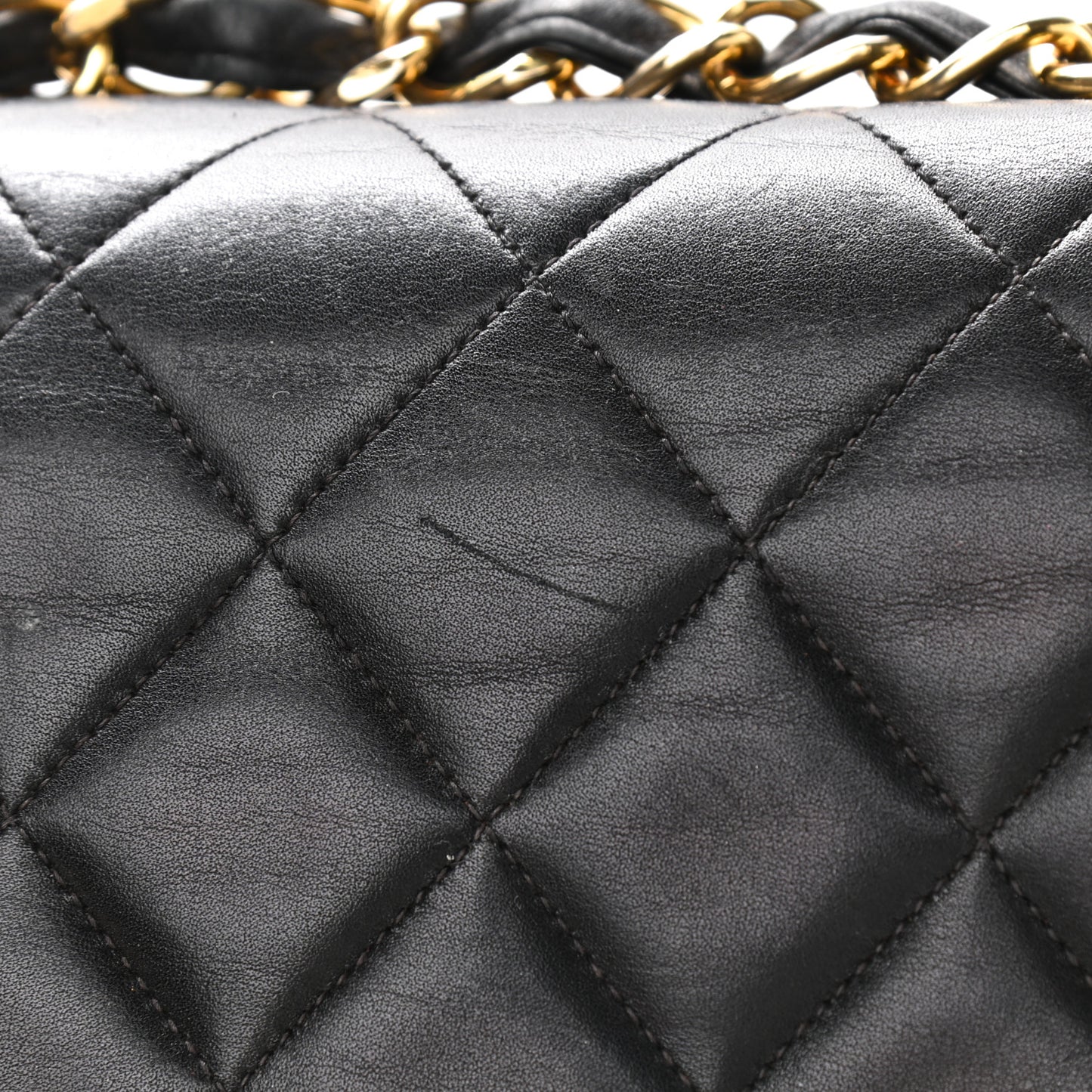 Lambskin Quilted XL Jumbo Single Flap Black