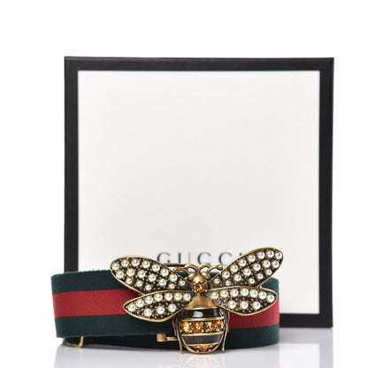 Gucci Web Queen Margaret Bee Belt 100 40 Red Green 7 of 7