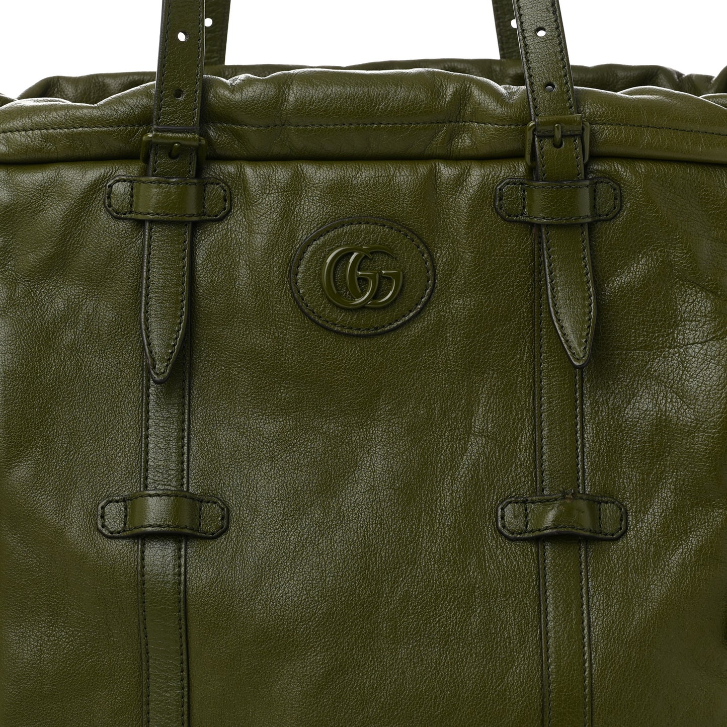 Piuma Lux Energy Monochrome Double G Drawstring Tote Military Wood