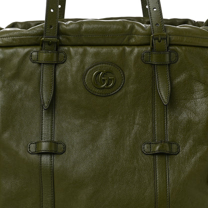 Gucci Piuma Lux Energy Monochrome Double G Drawstring Tote Military Wood 8 of 12