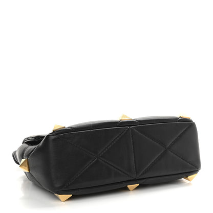Valentino Garavani Nappa Large Roman Stud Shoulder Bag Black 4 of 11