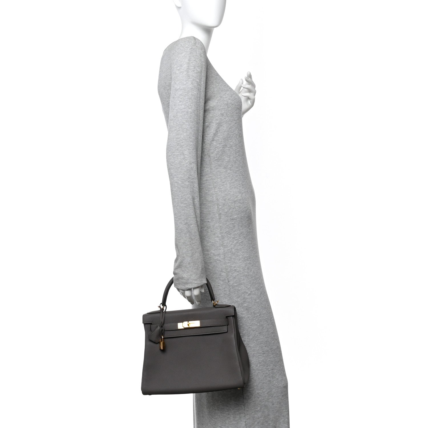 Hermes Togo Kelly Retourne 28 Etain 2 of 11