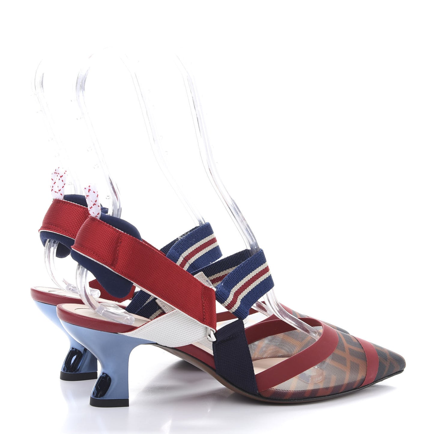 Technical Mesh FF Colibri 55mm Slingback Pumps 38 Tobacco Moro Zaffiro Ciliegia Rosso