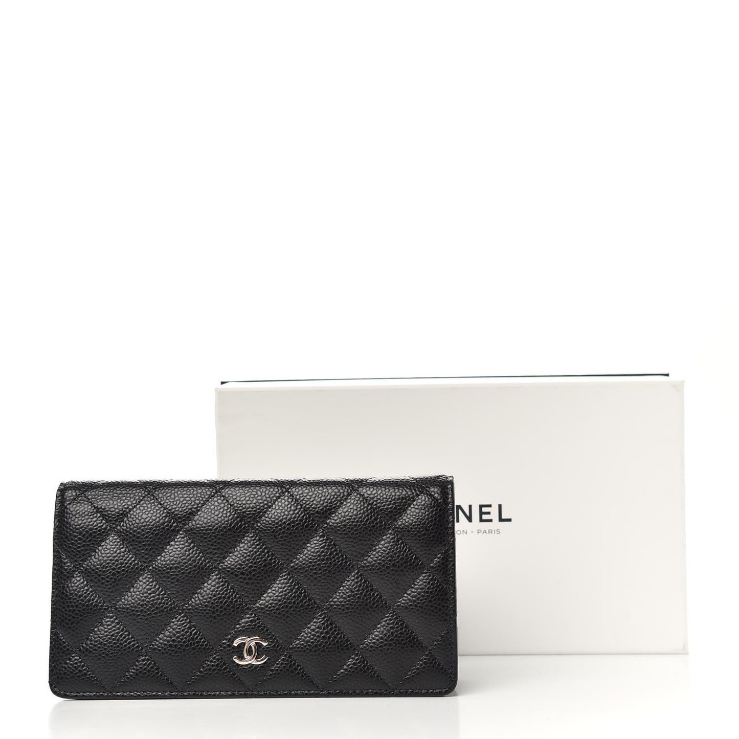 Caviar Quilted Yen Wallet Black