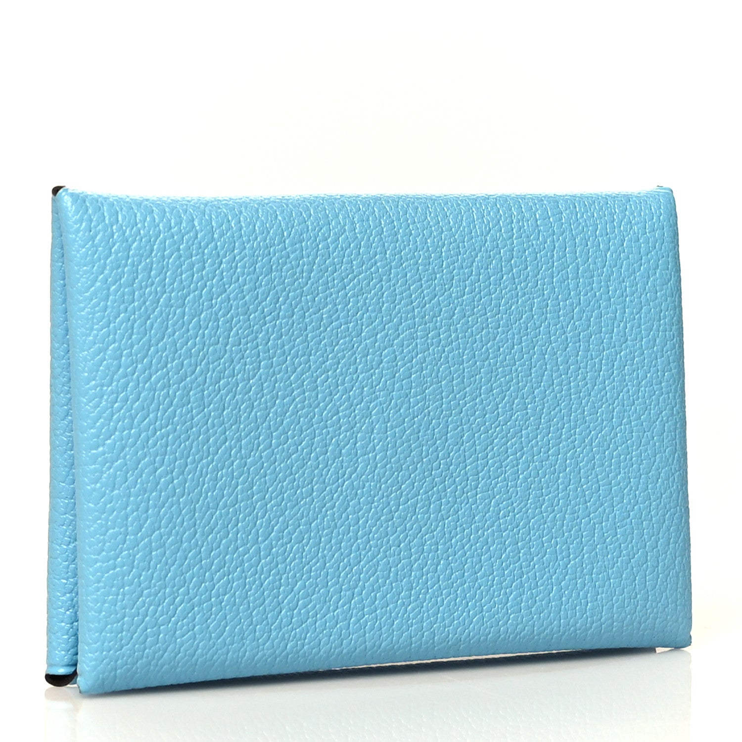 Hermes Chevre Mysore Verso Calvi Card Case Celeste Kraft 3 of 8