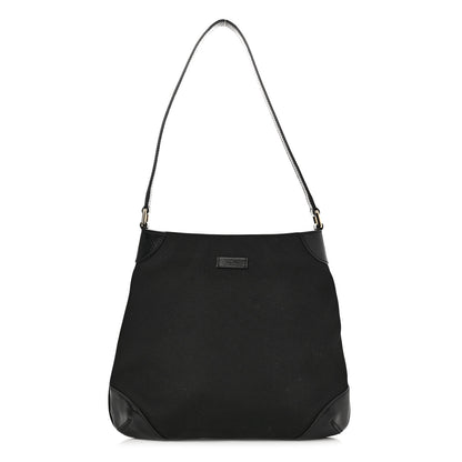Gucci Canvas Signature Hobo Shoulder Bag Black 1 of 10
