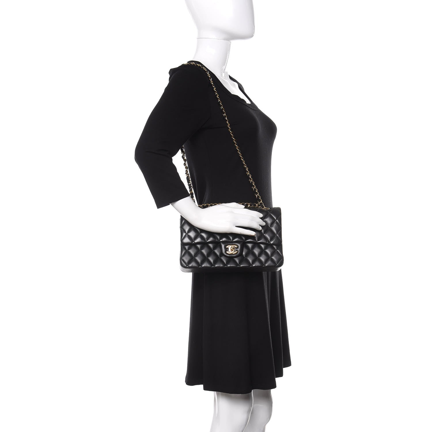 Chanel Lambskin Quilted Medium Double Flap Black 3 of 13