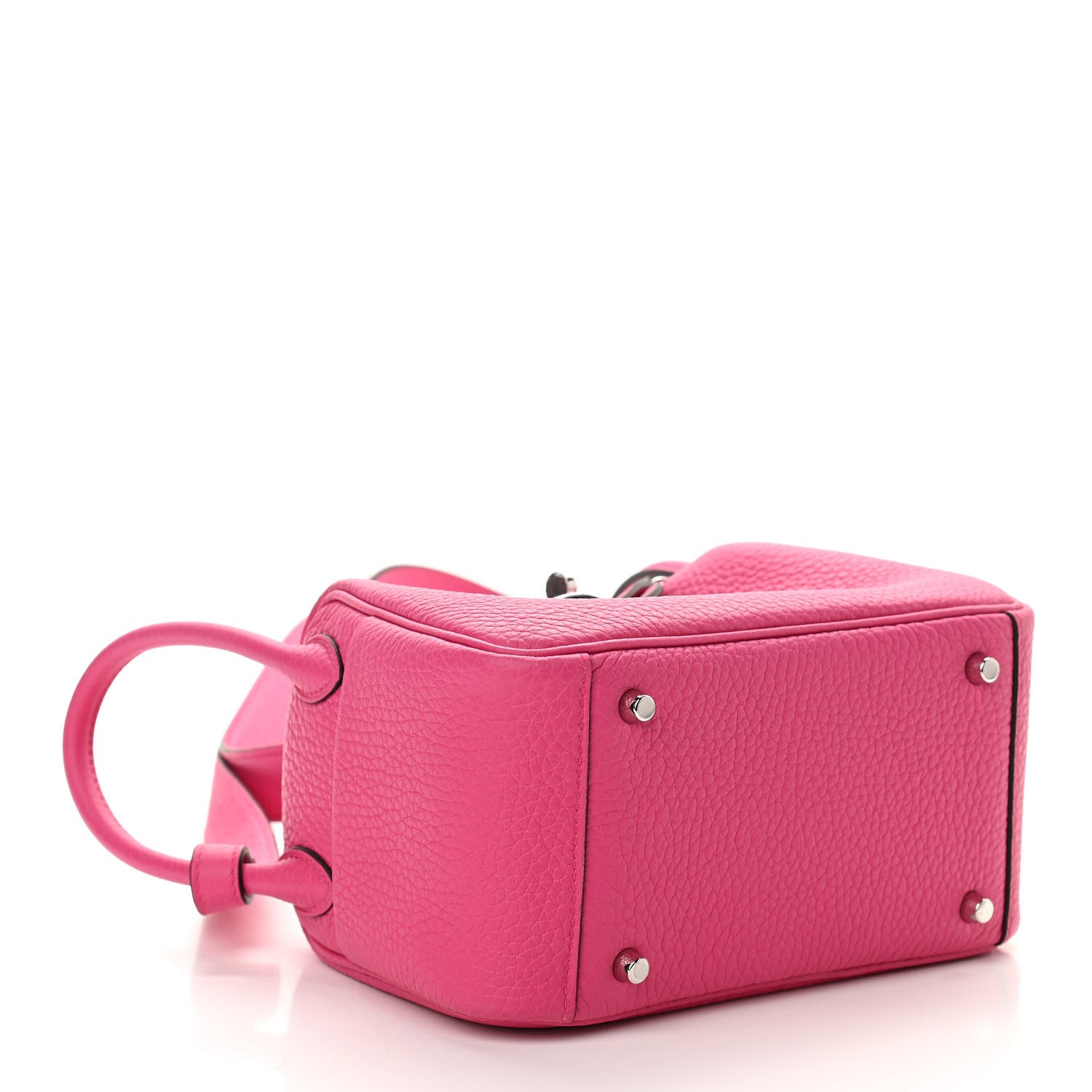 Hermes Taurillon Clemence Mini Lindy 20 Rose Shocking 4 of 9