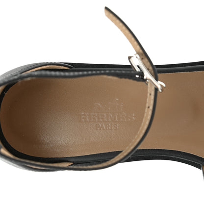 Hermes Calfskin Santorini Sandals 35 Black 7 of 9