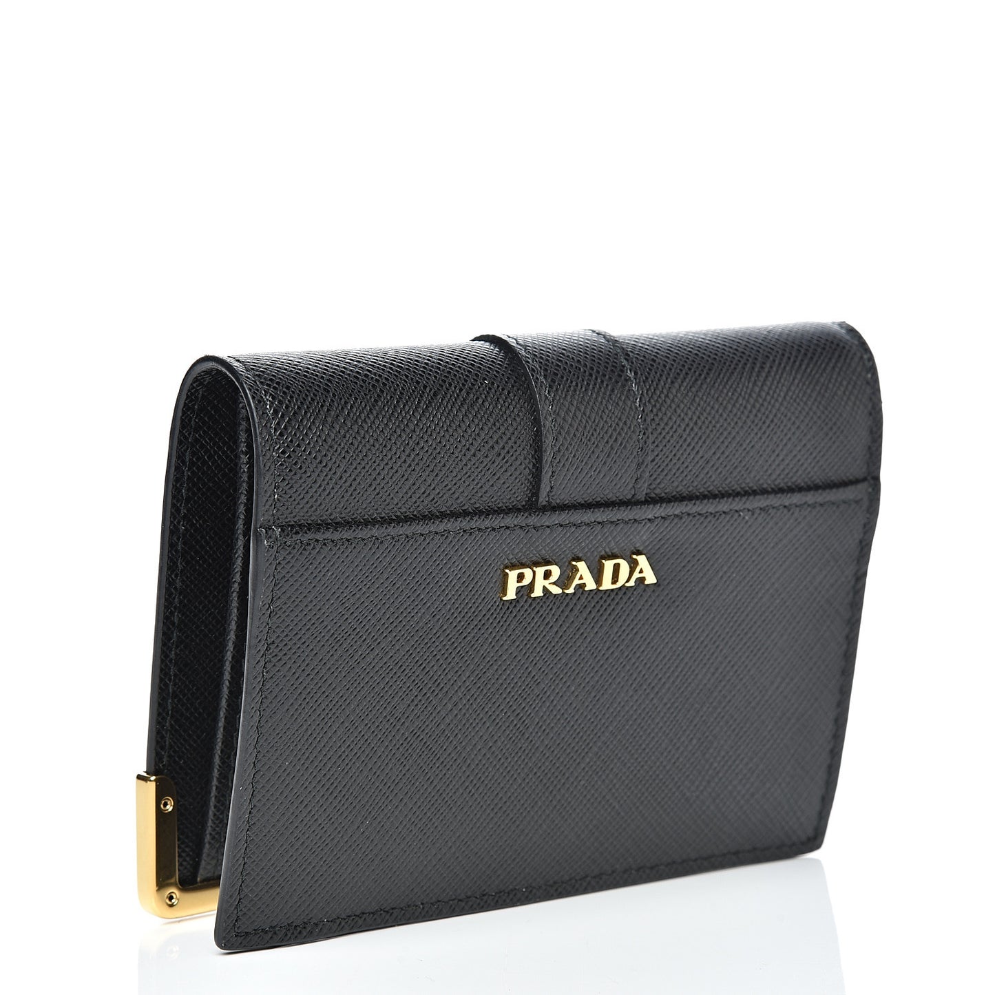 Saffiano Cahier Compact Flap Wallet Black