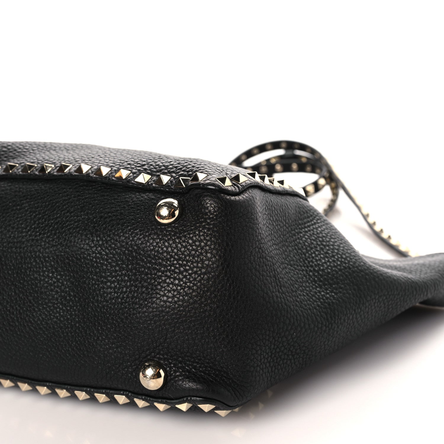 Valentino Garavani Pebbled Calfskin Medium Rockstud Tote Black 8 of 8