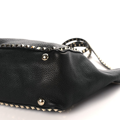 Valentino Garavani Pebbled Calfskin Medium Rockstud Tote Black 8 of 8