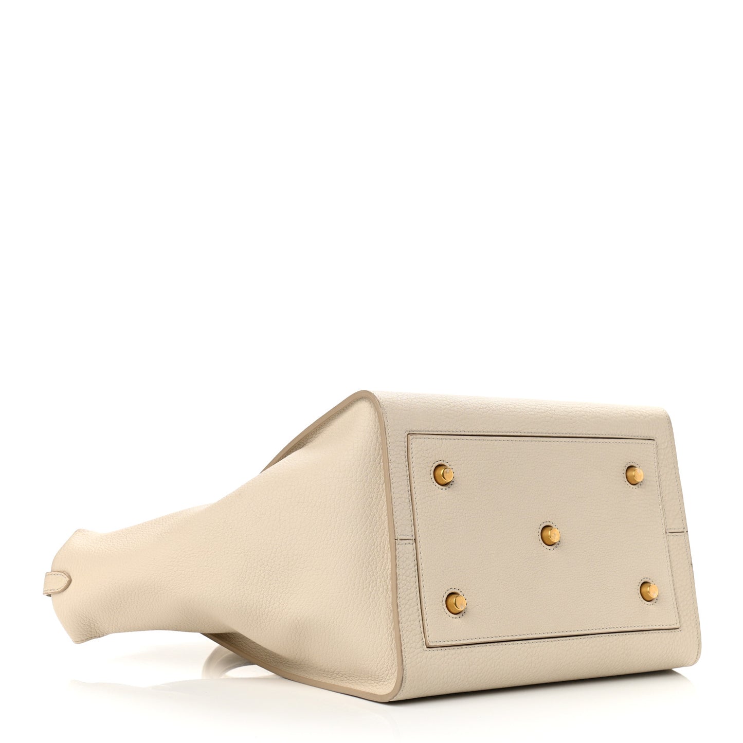 Crisped Calfskin Tie Knot Small Tote Chalk