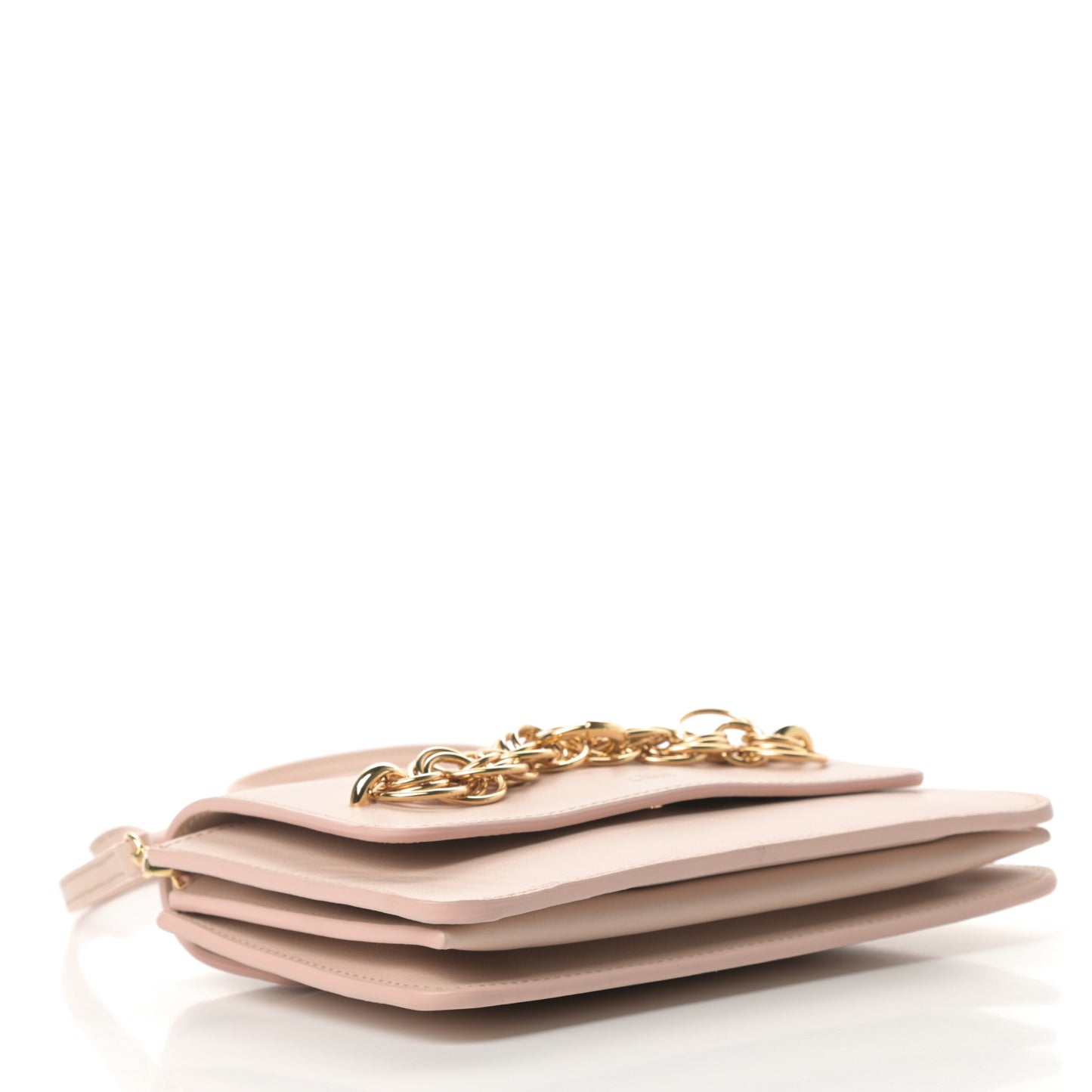 Calfskin Drew Bijou Clutch Cement Pink