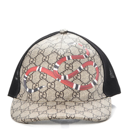 Gucci GG Supreme Monogram Kingsnake Baseball Hat M Beige Multicolor 3 of 11