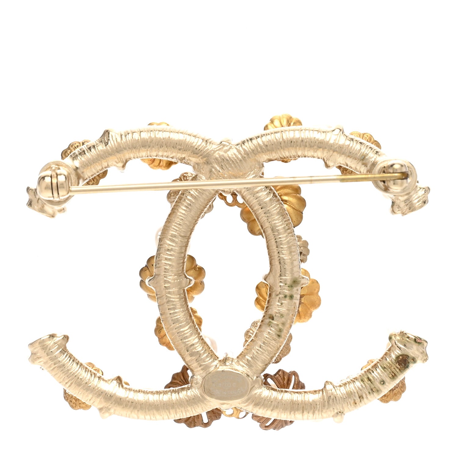 Chanel Pearl Camelia CC Brooch Gold 3 of 5