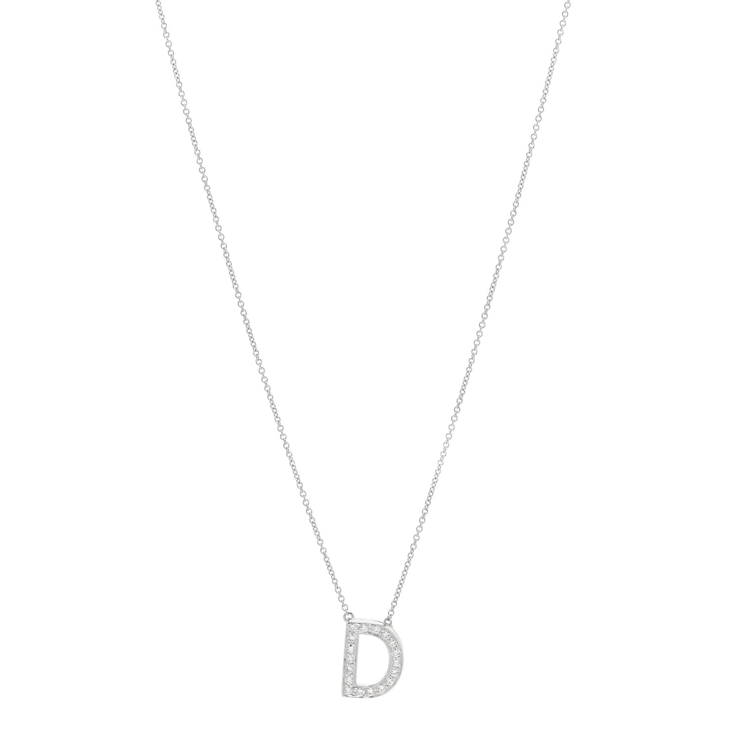 Tiffany Platinum Diamond Letter D Pendant Necklace 1 of 4