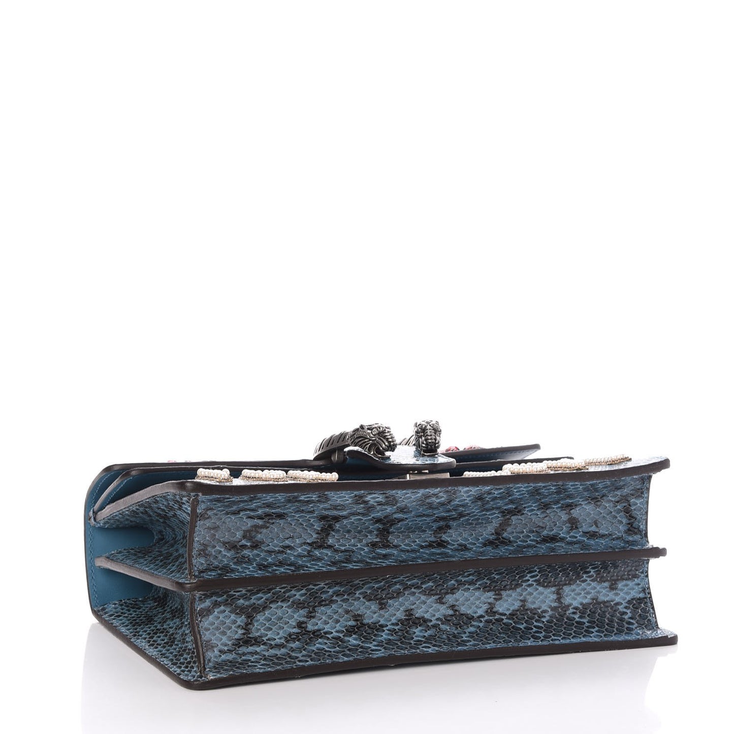 Snakeskin Blind For Love Embroidered Small Dionysus Shoulder Bag Ultramarine Multicolor