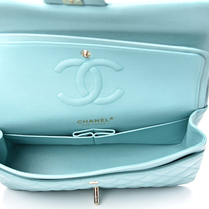 Chanel Caviar Quilted Medium Double Flap Light Blue 4 of 10