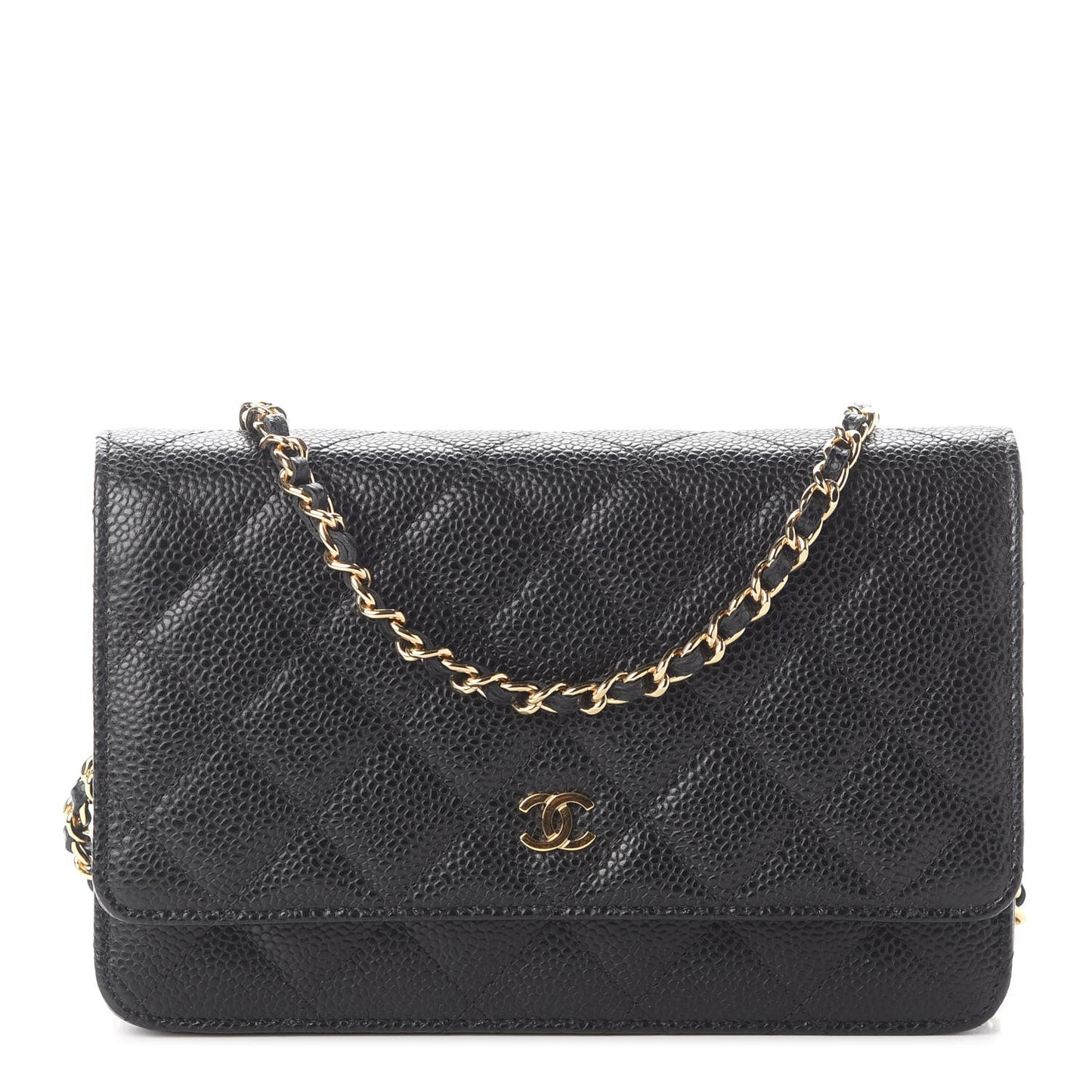 Caviar Quilted Wallet On Chain WOC Black