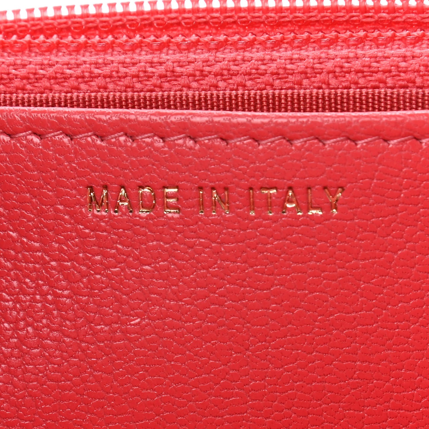 Shiny Goatskin Chevron Quilted Statement Wallet On Chain WOC Red