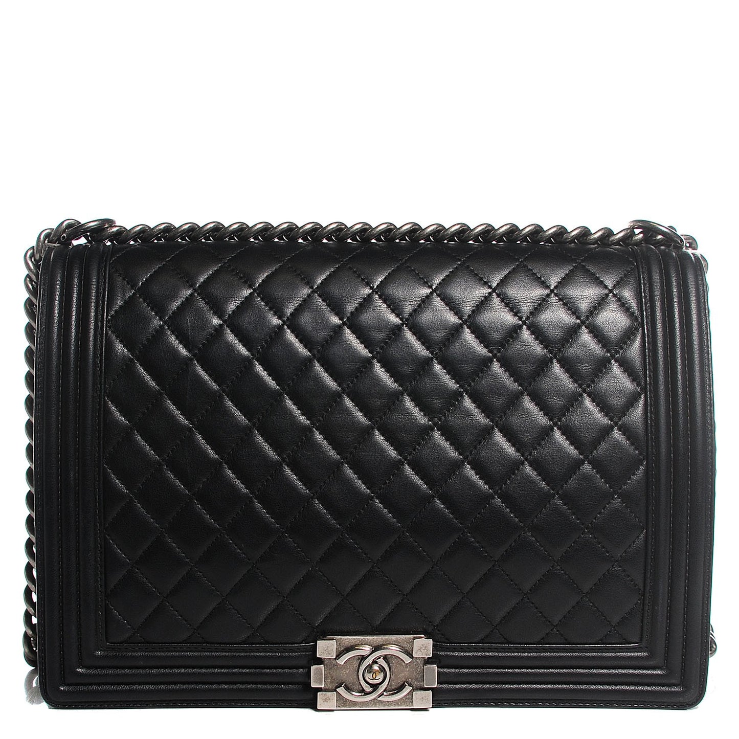 Lambskin Quilted New Medium Boy Flap Black