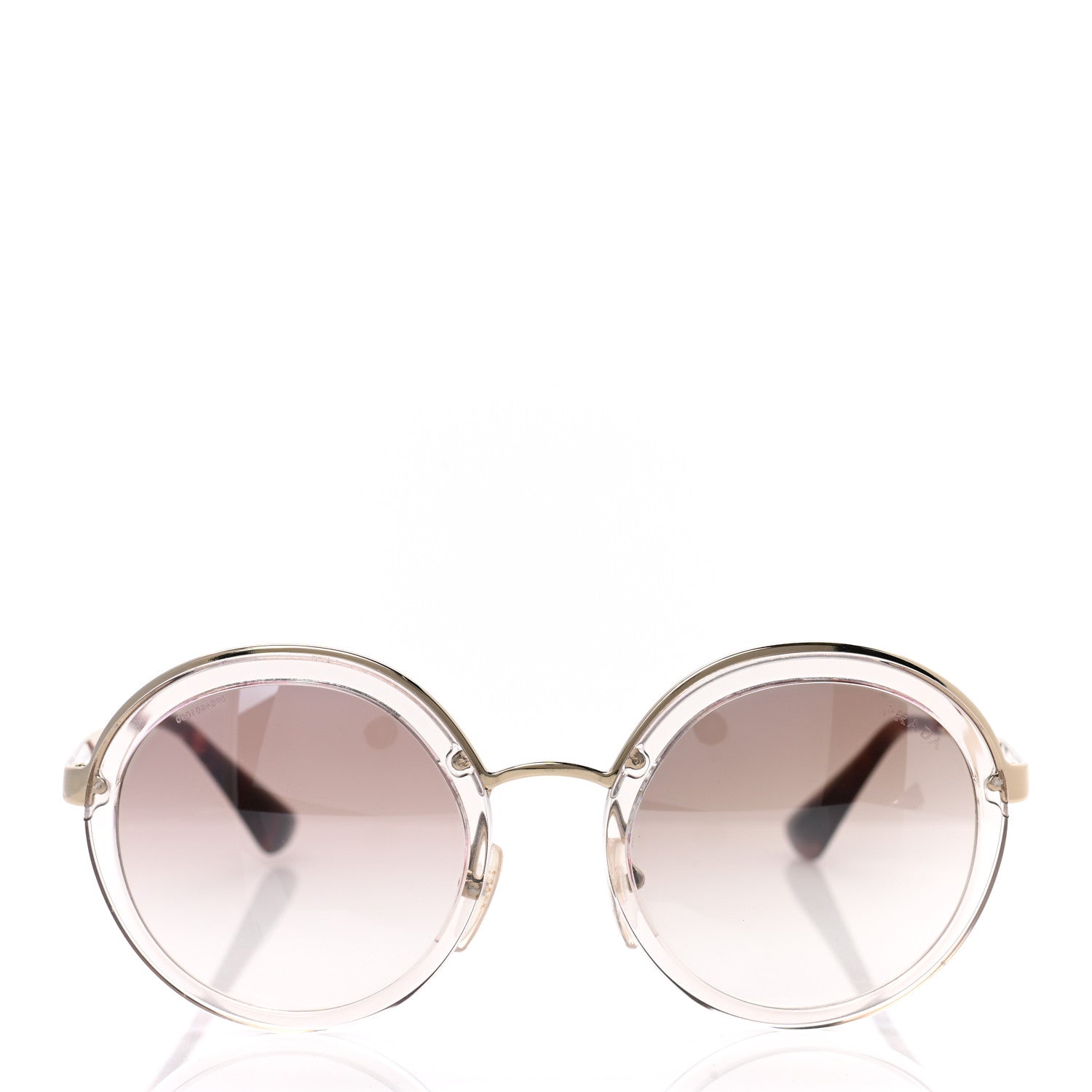 Prada Round Sunglasses SPR 50T Brown Havana 2 of 9