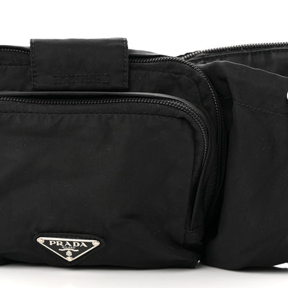 Prada Nylon Metal Triple Pocket Belt Bag Black 8 of 11