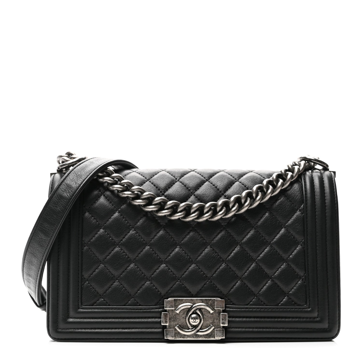 Chanel Calfskin Quilted Medium Boy Flap Black 1 of 10