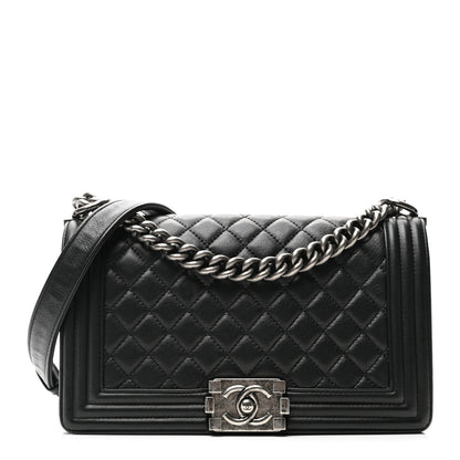 Chanel Calfskin Quilted Medium Boy Flap Black 1 of 10
