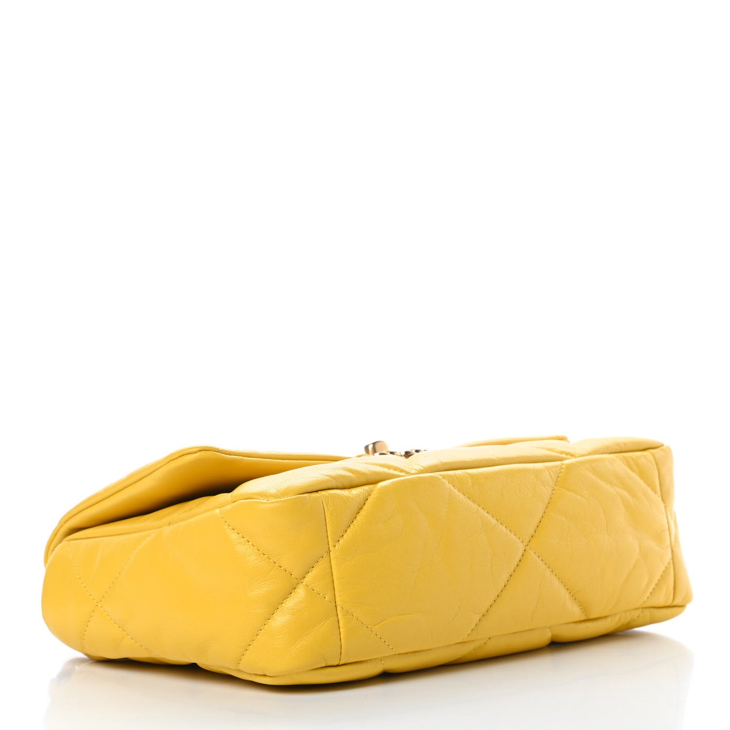 Lambskin Quilted Medium Chanel 19 Flap Yellow