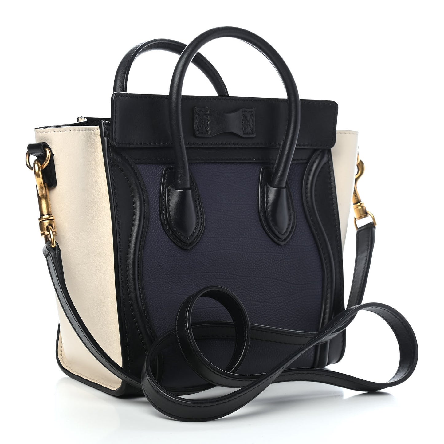 Bullhide Calfskin Nano Tri-Color Luggage Navy Multicolor