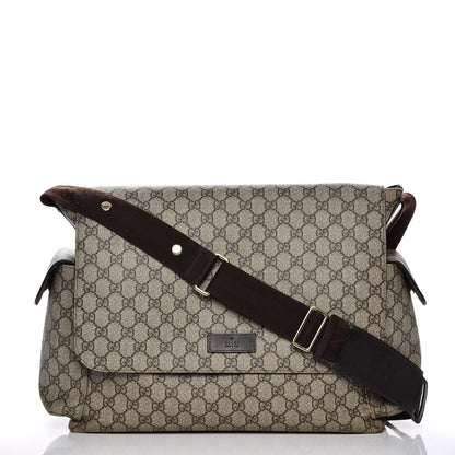 Gucci GG Plus Monogram Messenger Diaper Bag Dark Brown 1 of 16