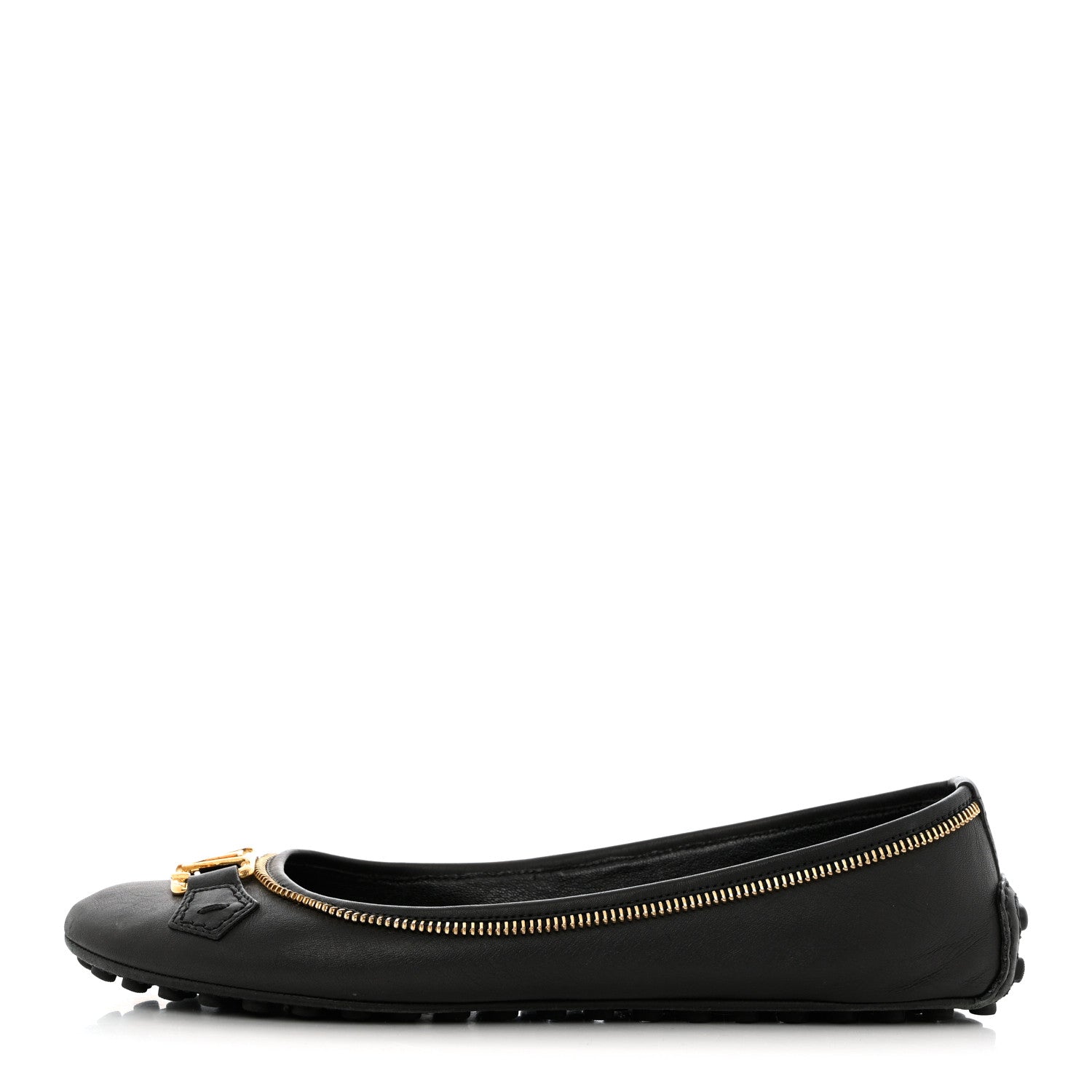 Louis Vuitton Calfskin Zip Oxford Ballerina Flats 40 Black 1 of 10