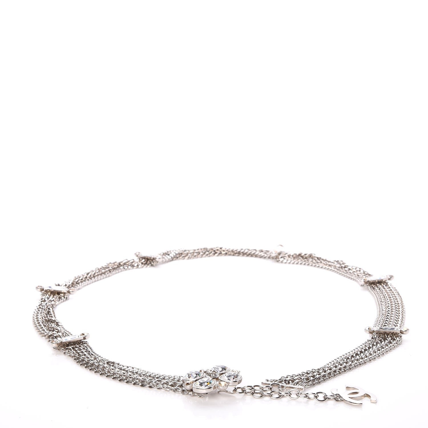 Chanel Crystal Multi Strand Chain CC Belt Silver 1 of 6