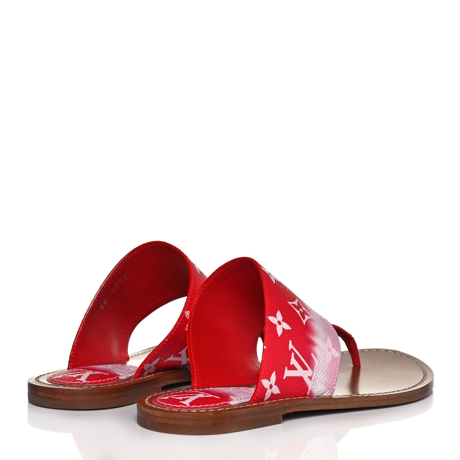 Louis Vuitton Monogram Escale Palma Sandals 37.5 Rouge 4 of 7