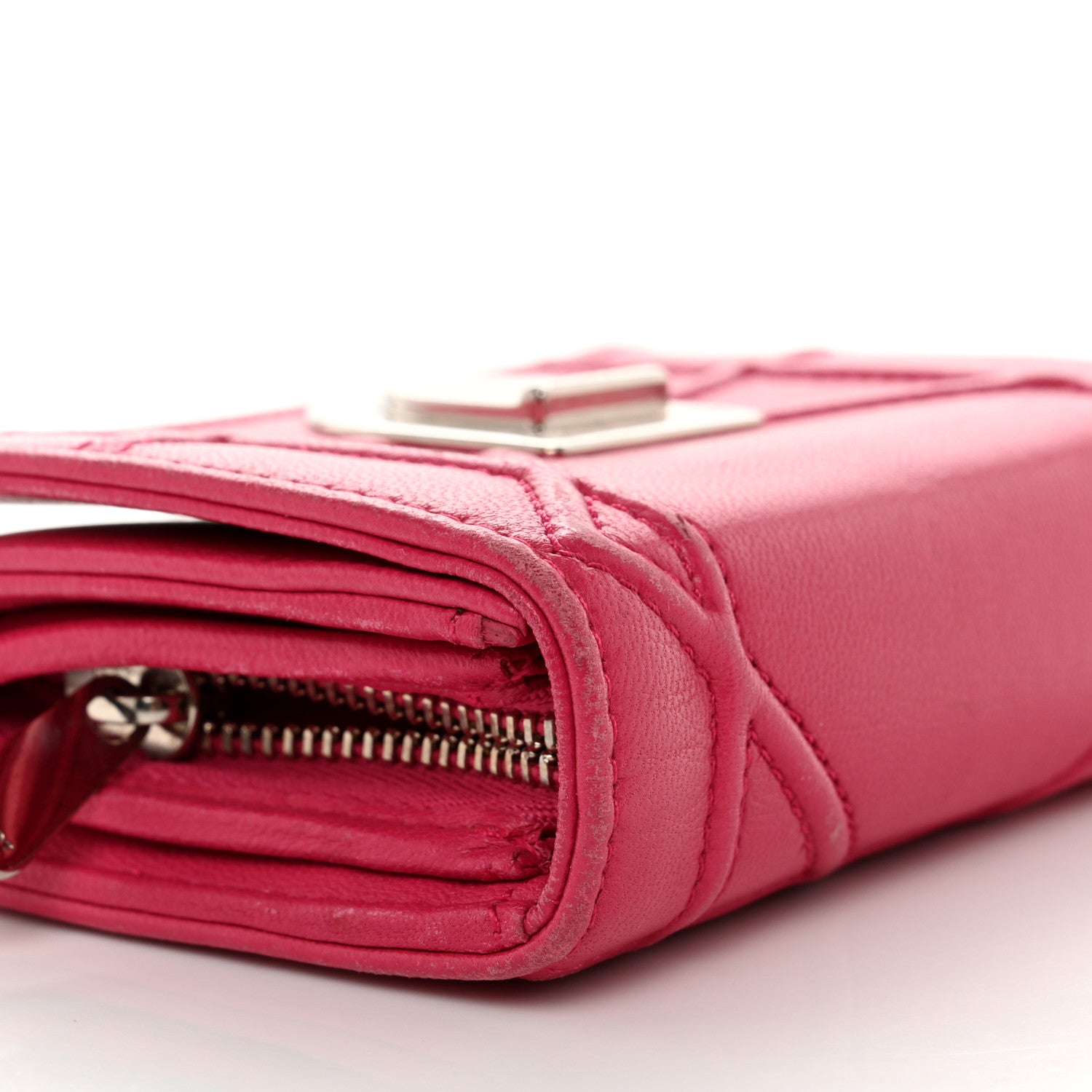 Christian Dior Calfskin Cannage Diorama Nomadene Wallet Fuchsia 12 of 18