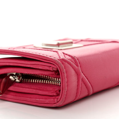 Christian Dior Calfskin Cannage Diorama Nomadene Wallet Fuchsia 12 of 18