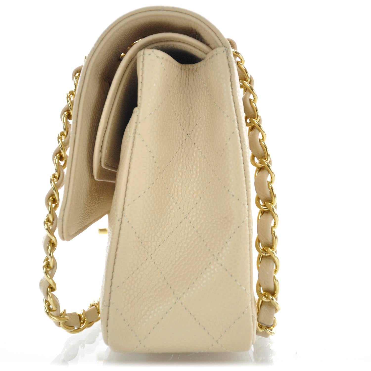 Chanel Caviar Quilted Medium Double Flap Beige Clair 4 of 11