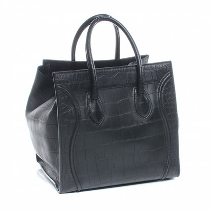 Celine Crocodile Embossed Small Phantom Luggage Black 4 of 7
