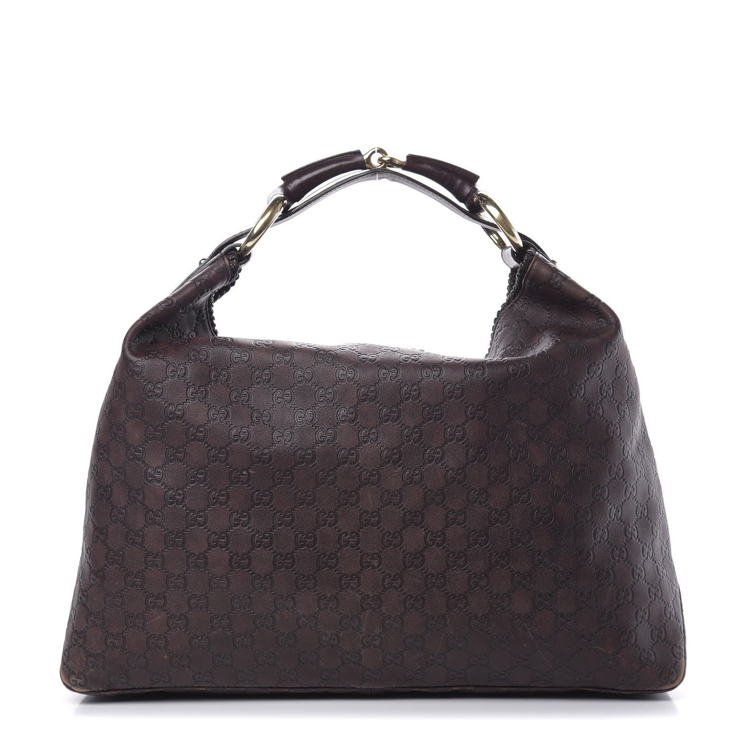 Gucci Guccissima Large Horsebit Chain Hobo Chocolate 1 of 20