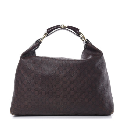 Gucci Guccissima Large Horsebit Chain Hobo Chocolate 1 of 20