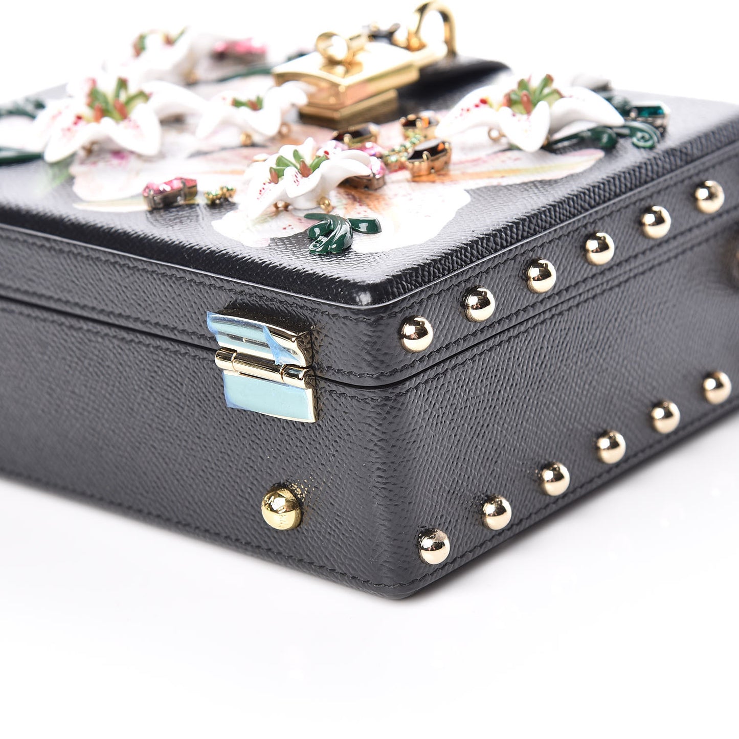Dauphine Crystal Embellished Box Bag Black Multicolor