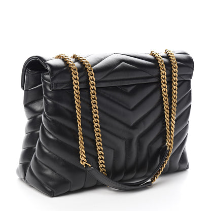 Saint Laurent Calfskin Y Quilted Monogram Medium Loulou Chain Satchel Black 2 of 11